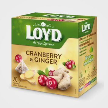 Чай фруктовий LOYD CRANBERRY & GINGER журавлина-імбир, 40г (20 пірамідок) 000804089 фото