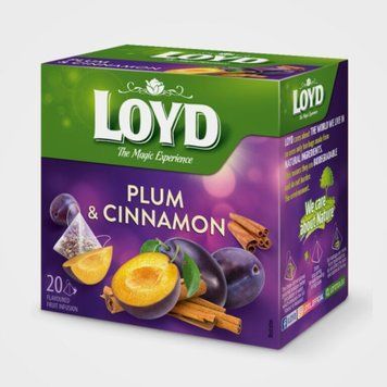 Чай фруктовий LOYD PLUM & CINNAMON слива і кориця, 40г (20 пірамідок) 000804094 фото