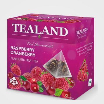 Чай фруктовый TEALAND RASPBER & CRANBERRY малин-клюква в пирамидках 40г 000804101 фото