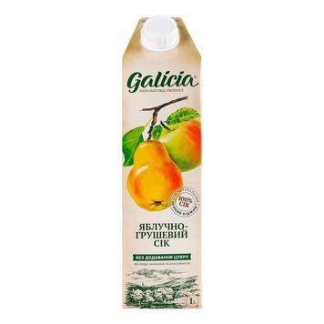 Сік GALICIA 1л яблучно-грушевий неосвітлений 000804296 фото
