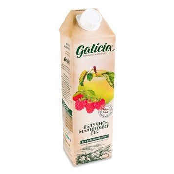 Сік GALICIA 1л яблучно-малиновий неосвітлений 000804297 фото